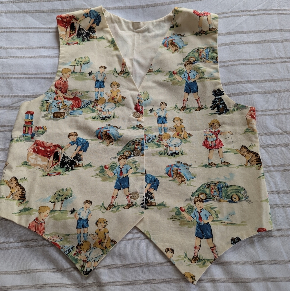 Vintage Print Vest size Medium